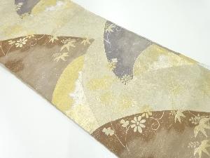 アンティーク　笹に花模様織出し袋帯（材料）